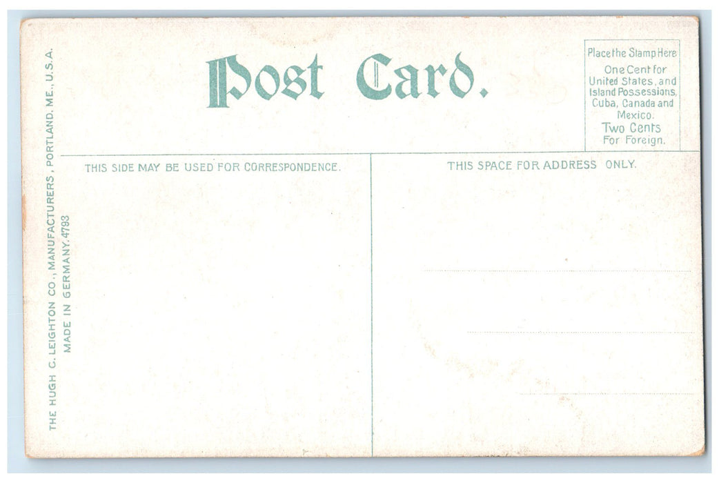 c1950 From Bridge Steam Boats Smokestacks Building Houghton Michigan MI Postcard
