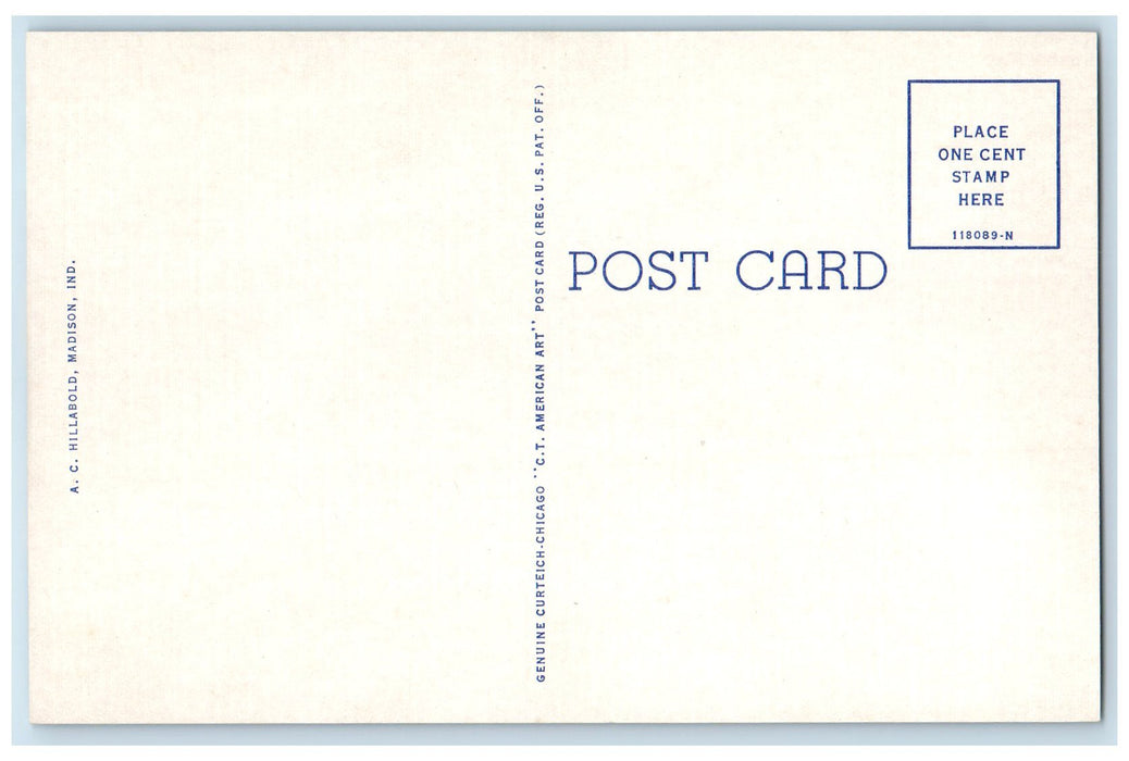c1940s Lanier Memorial Home Exterior Madison Indiana IN Unposted Trees Postcard