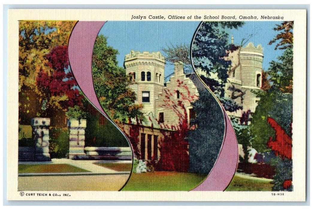 c1940's Joslyn Castle Offices Of The School Board Omaha NE Unposted Postcard