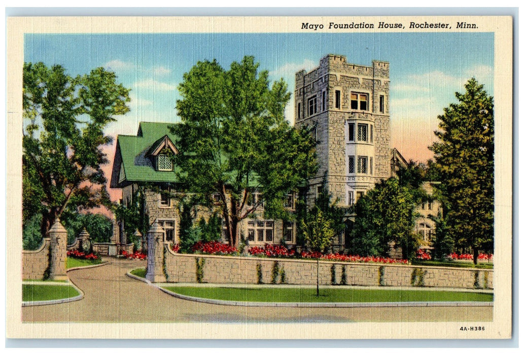 c1940's Mayo Foundation House Exterior Roadside Rochester Minnesota MN Postcard