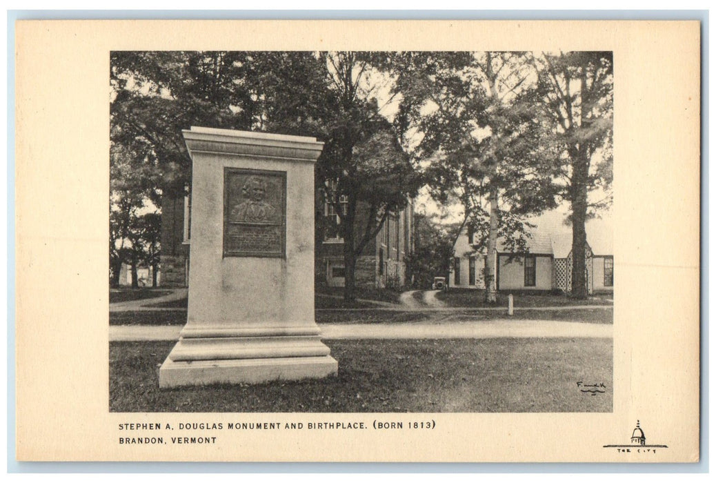 c1940's Stephen A. Douglas Brandon And Birthplace Brandon Vermont VT Postcard