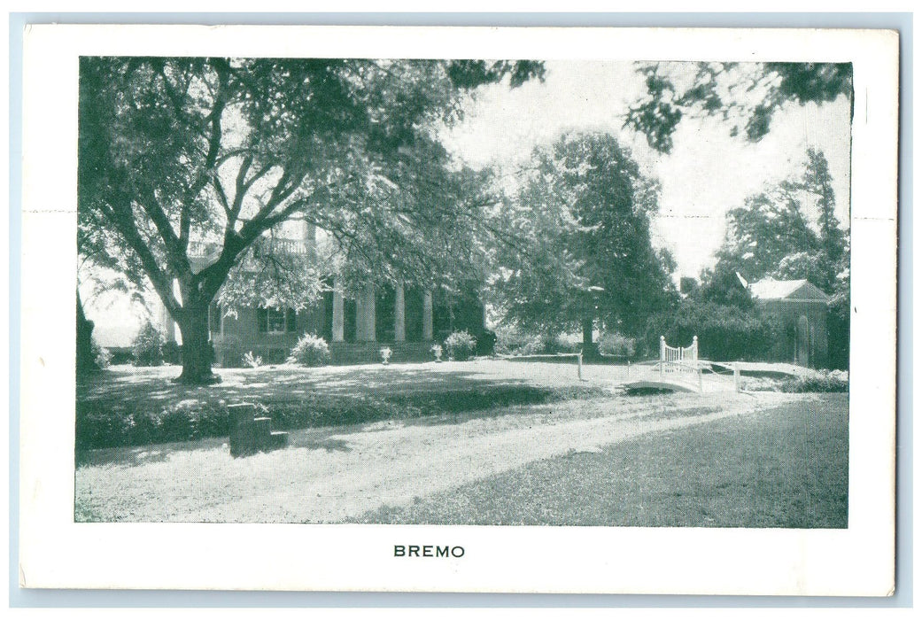 c1940s Mansion And West Wing Of Bremo Fluvanna County Virginia VA Trees Postcard