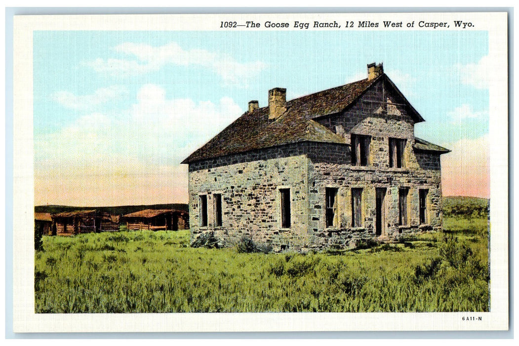 c1940's The Goose Egg Ranch 12 Miles Casper Wyoming WY Unposted Vintage Postcard