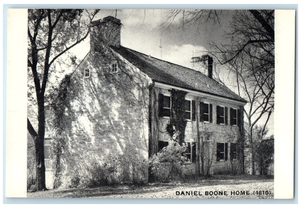 c1940s Daniel Boone Home Exterior Roadside Defiance Missouri MO Trees Postcard