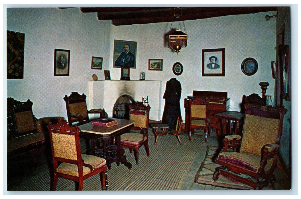 c1960's Living Room Of The Kit Carson Home Taos New Mexico NM Unposted Postcard