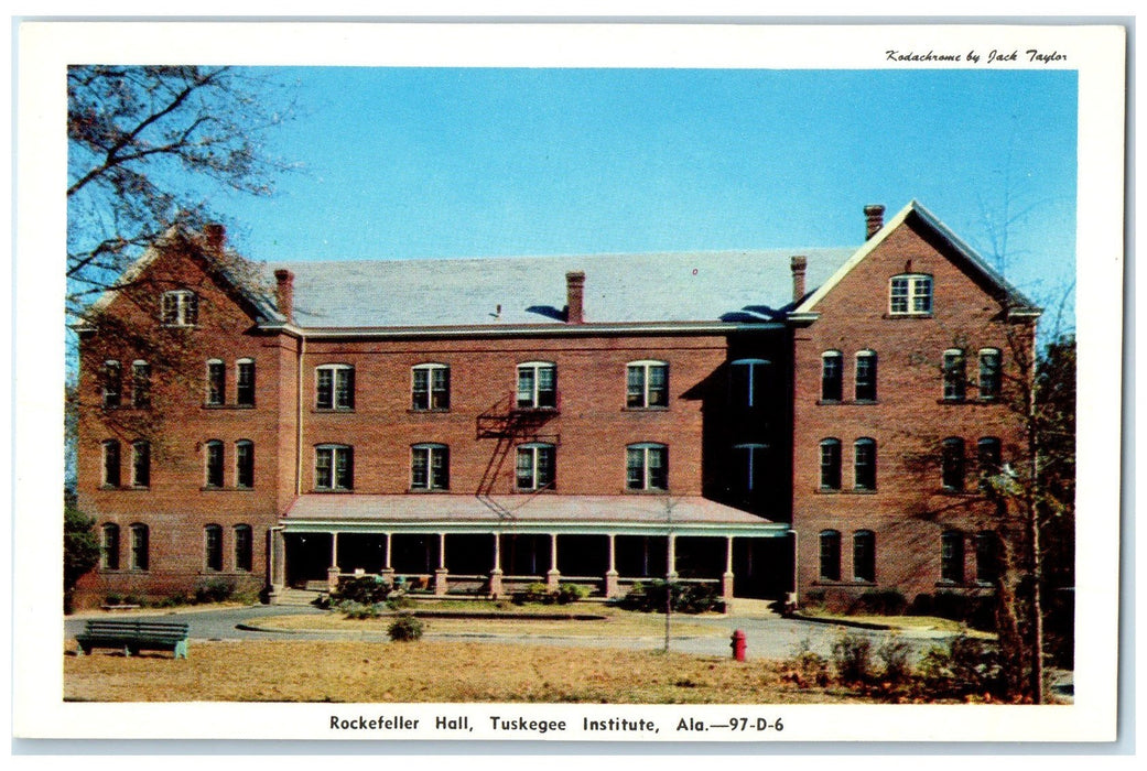 c1920 Rocketfeller Hall Building Roadside Tuskegee Institute Alabama AL Postcard