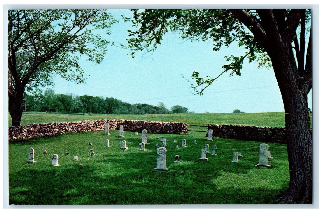 c1950's Family Cemetery By Moses Carver Stone Fence Diamond Missouri MI Postcard