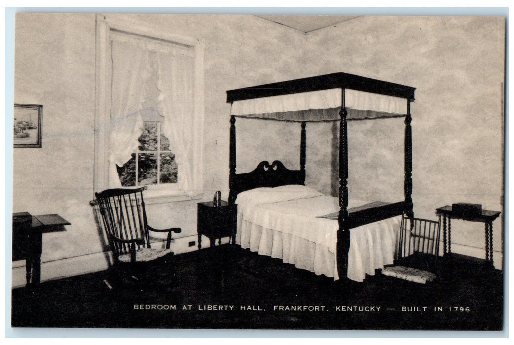 c1950's Bedroom At Liberty Hall Interior Settings Frankfort Kentucky KY Postcard