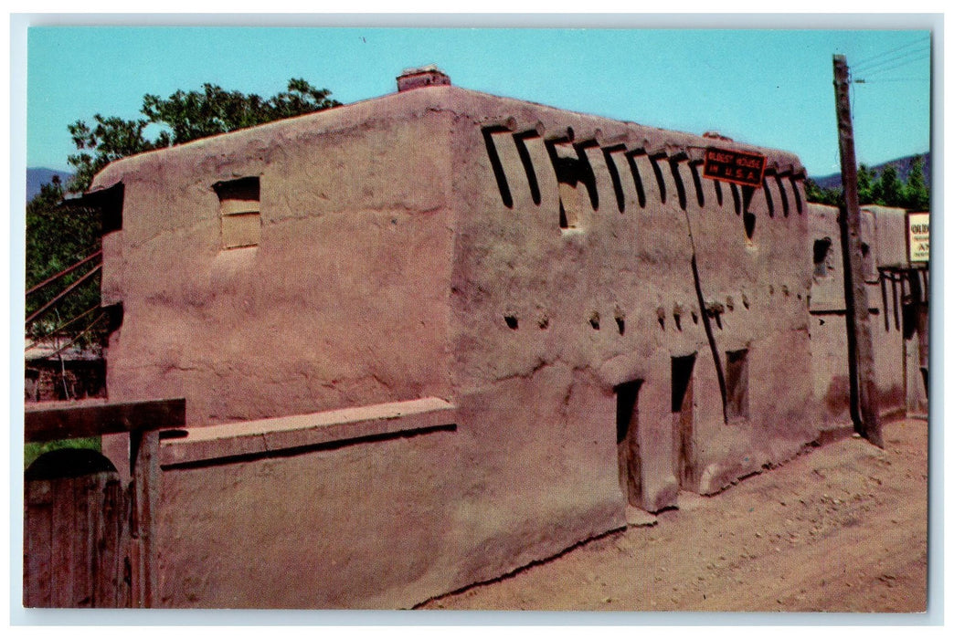 c1960's The Oldest House In The USA Santa Fe Mexico MX Unposted Vintage Postcard