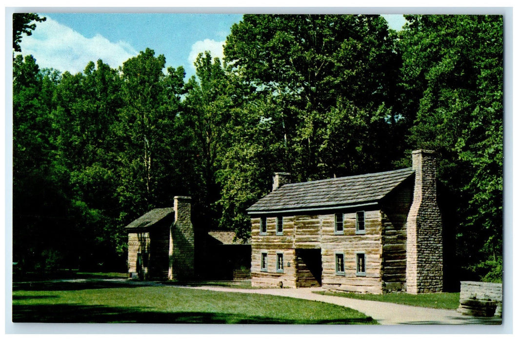 c1950's Spring Mill State Park Pioneer Village View Mitchell Indiana IN Postcard