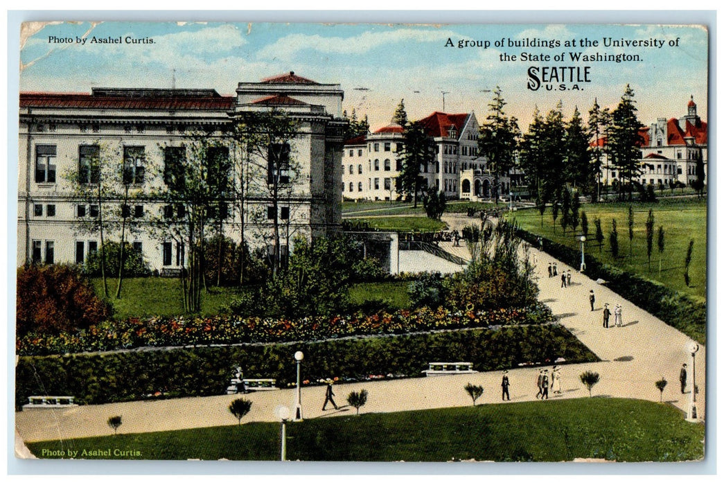 1918 A Group Of Buildings University Of State Of Washington Seattle WA Postcard