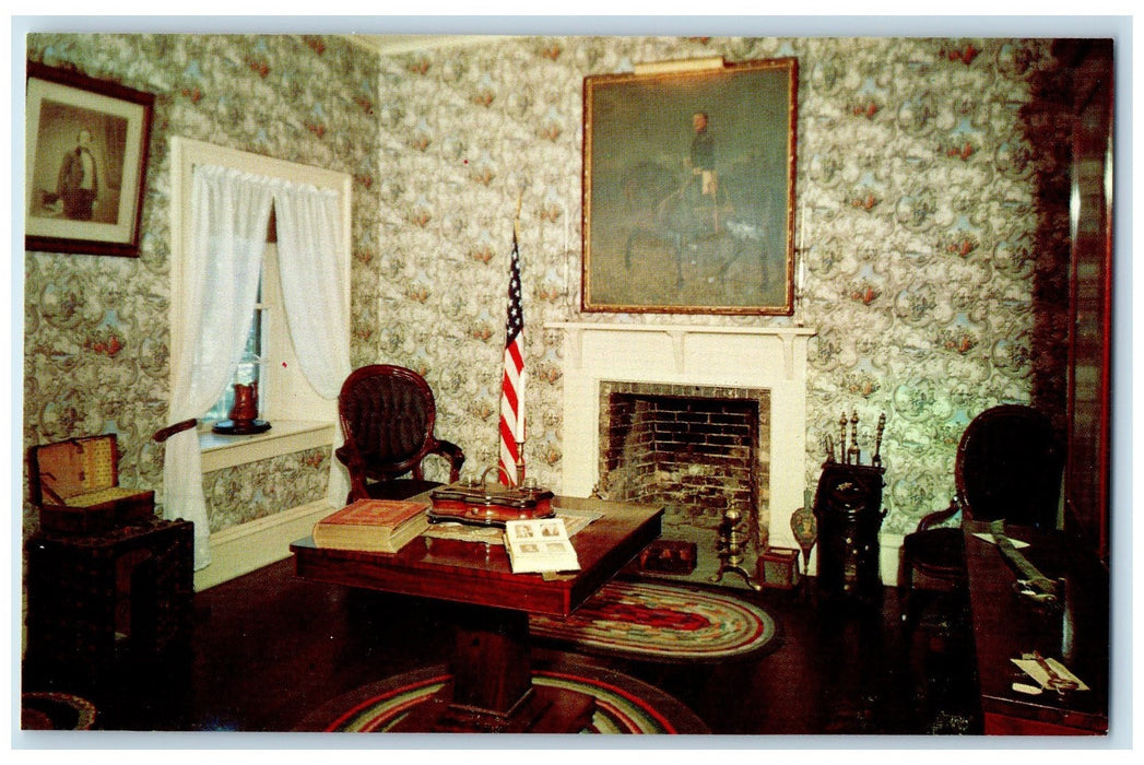 c1950's Library In Sibley House Interior Portrait Mendota Minnesota MN Postcard