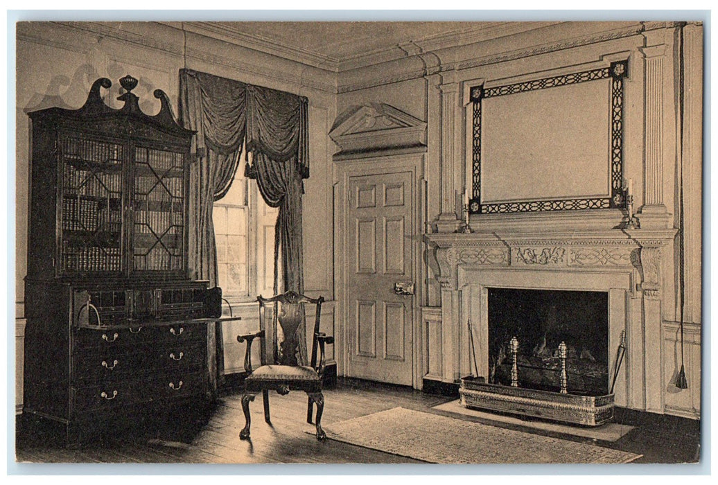 c1950 Charleston Museum Interior Fireplace Charleston South Carolina SC Postcard