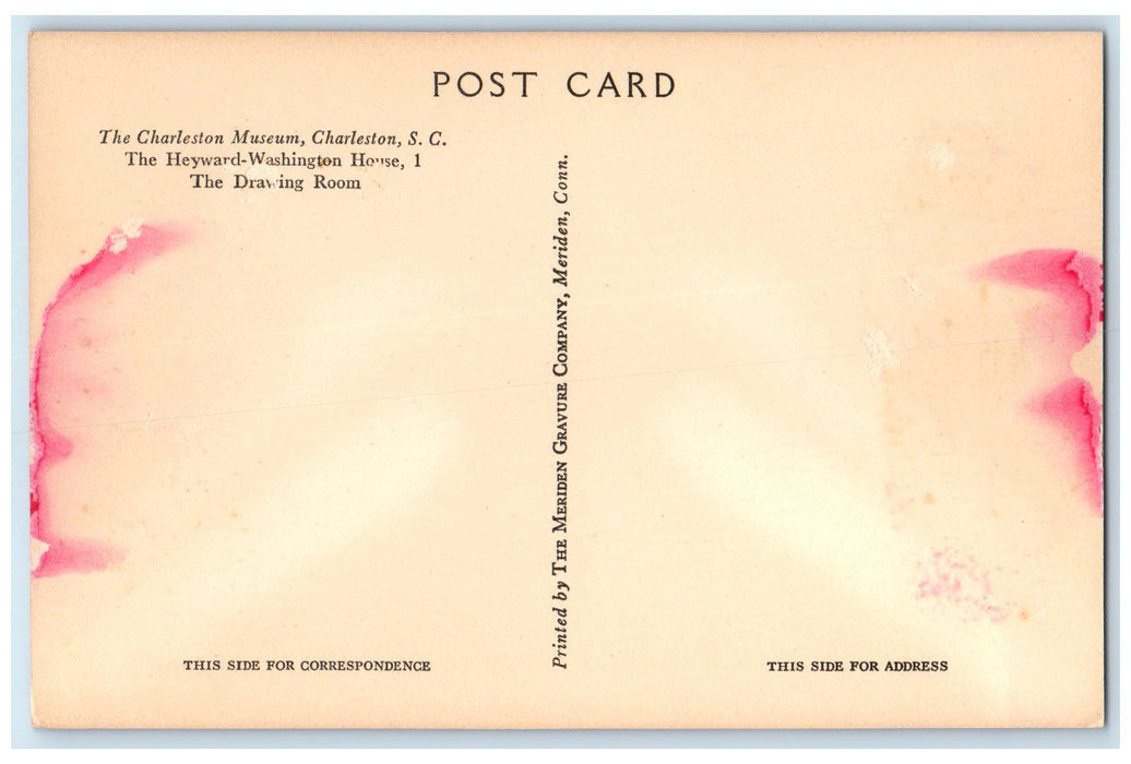 c1950 Charleston Museum Interior Fireplace Charleston South Carolina SC Postcard