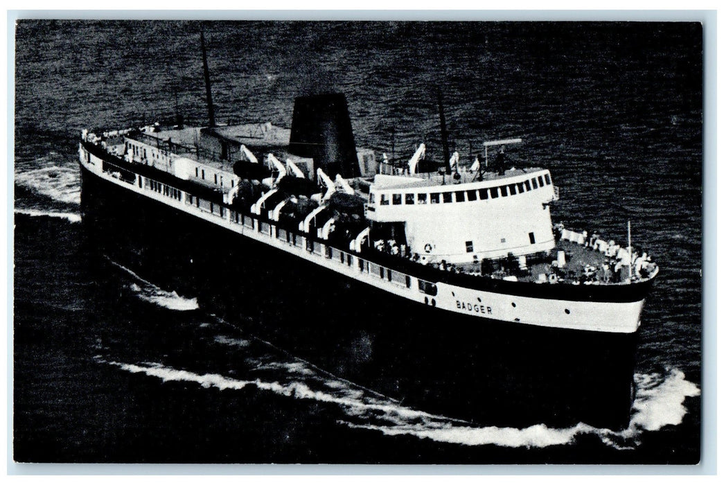 c1960's Steamship Badger Lake Michigan Michigan MI Unposted Reservation Postcard
