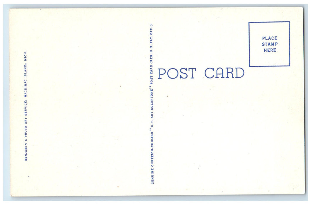 c1940s Str. Algomah II Railway Ferry Plying Mackinaw City And Island MI Postcard