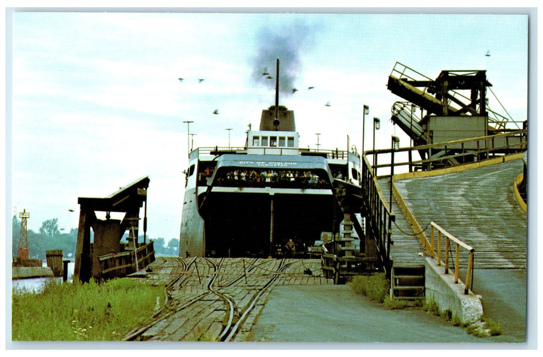 c1960's Carferry City Of Midland Dock Manitowoc Wisconsin WI Unposted Postcard