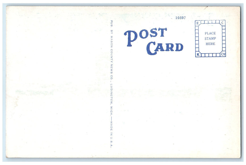 c1940's Pere Marquette Railway Company Harbor At Ludington Michigan MI Postcard