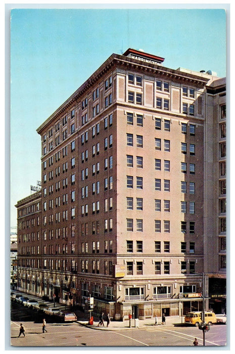 c1950's Harrington Hotel Between Capitol & White House Washington DC Postcard