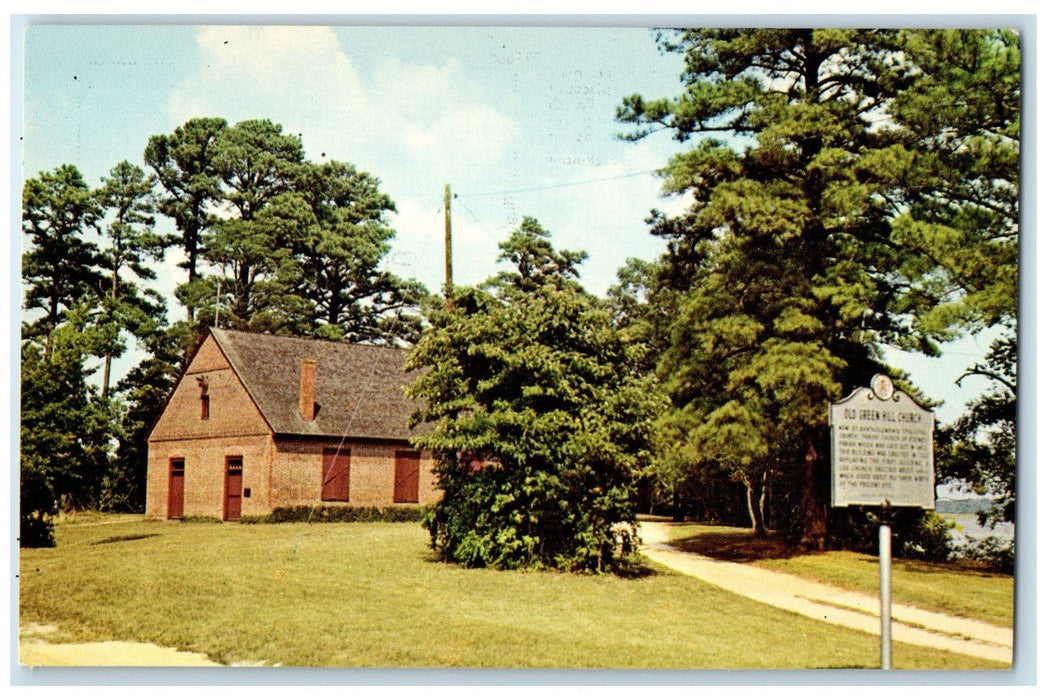 c1950's Old Green Hill Church On Wicomico River Salisbury Maryland MD Postcard