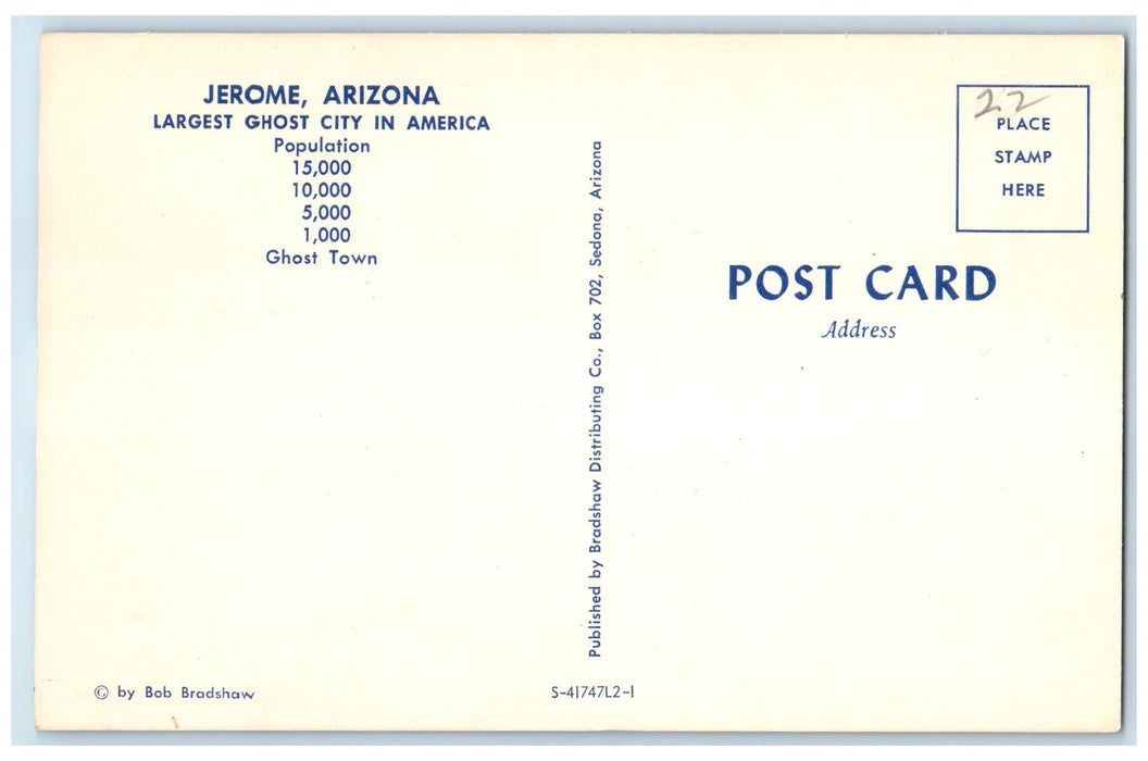 c1950's Greetings From Jerome Largest Ghost City In America Arizona AZ Postcard