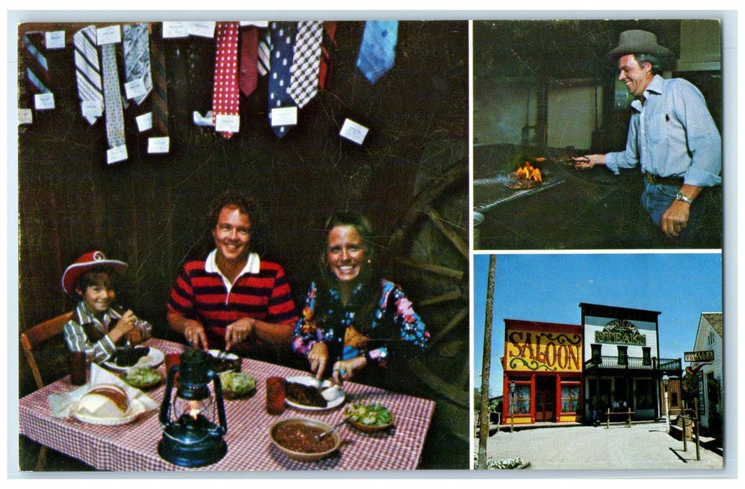 c1950's Pinnacle Peak Famous Broiled Steak Trail Dust Town Tucson AZ Postcard