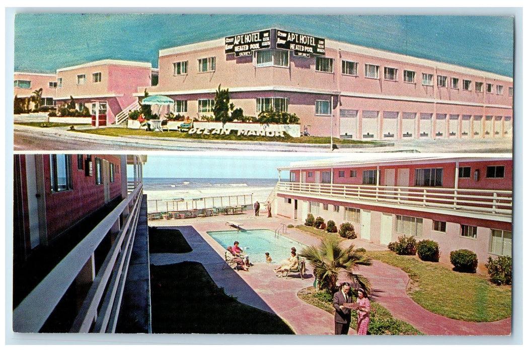 c1950's Ocean Manor Apartment Hotel Restaurant San Diego California CA Postcard