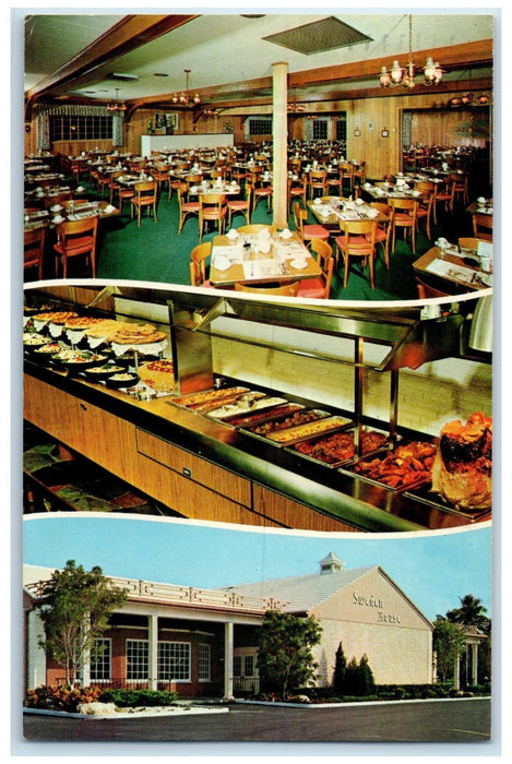 1966 Sweden House Smorgasboro Restaurant View St. Petersburg Florida FL Postcard