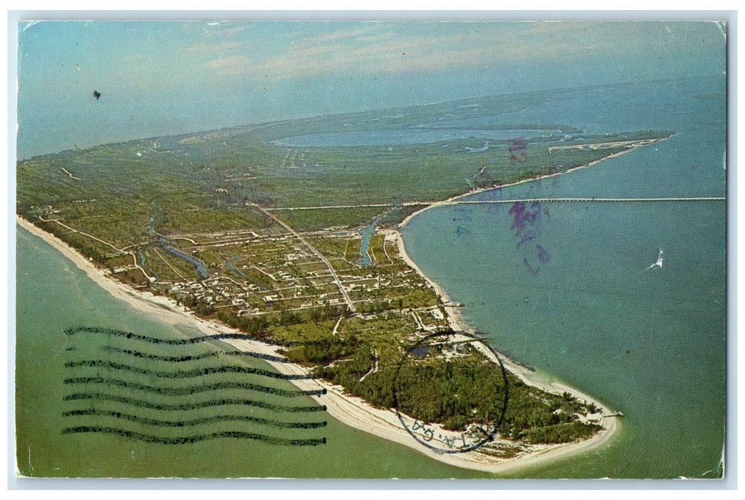 1984 Aerial View Of Tropical White Sands Of Sanibel Island Florida FL Postcard