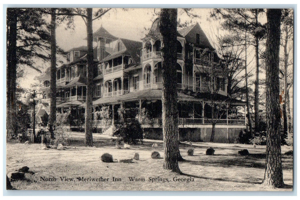 c1940s North View Meriwether Inn Warm Springs Georgia GA Unposted Trees Postcard