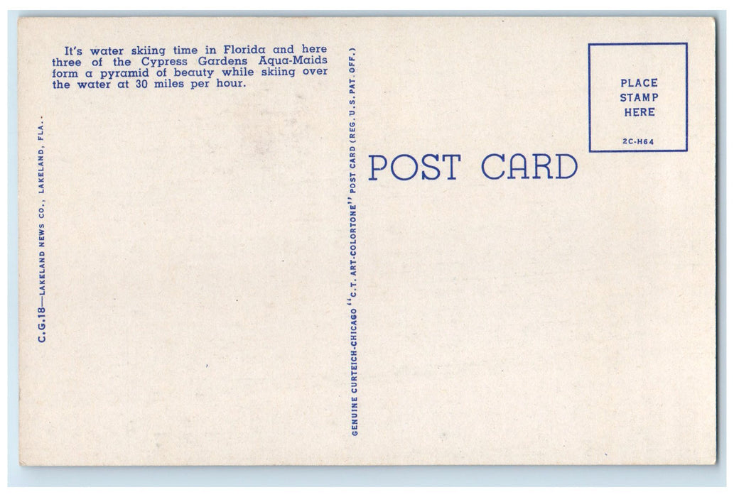 c1940's Pyramid Of Aqua-Maids  Florida Cympress Polk County Florida FL Postcard