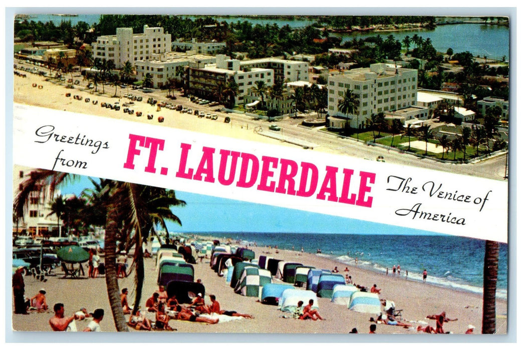 1959 Greetings From Fort Lauderdale Florida FL The Venice Of America Postcard