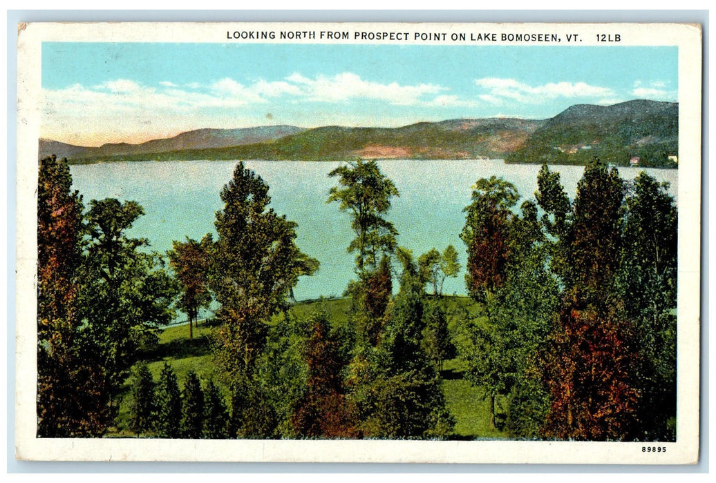 1945 Looking North From Prospect Point On Lake View Bomoseen Vermont VT Postcard