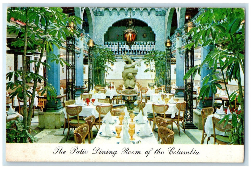 c1940 The Patio Dining Room Of The Columbia Restaurant Tampa Florida FL Postcard