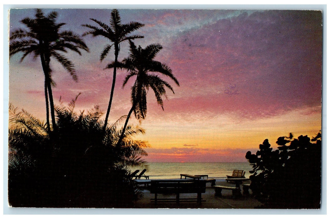c1950's Treasure Island Sunset Patio Setting Treasure Island Florida FL Postcard