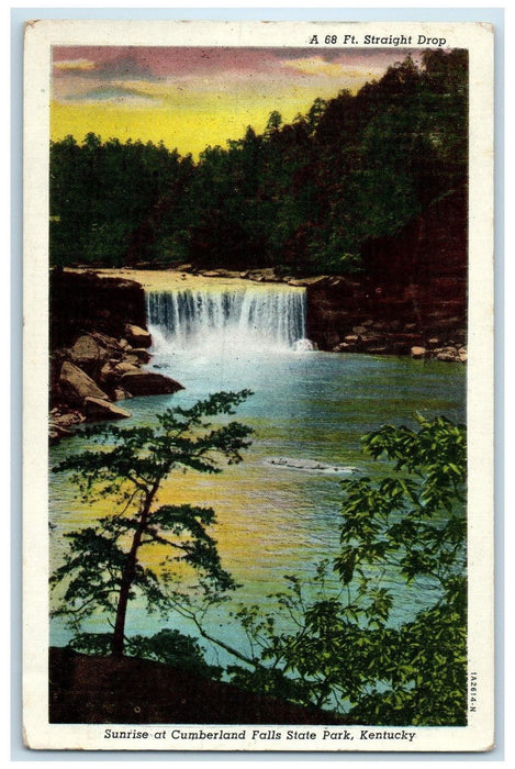 1946 Sunrise At Cumberland Falls 68ft Drop View State Park Kentucky KY Postcard