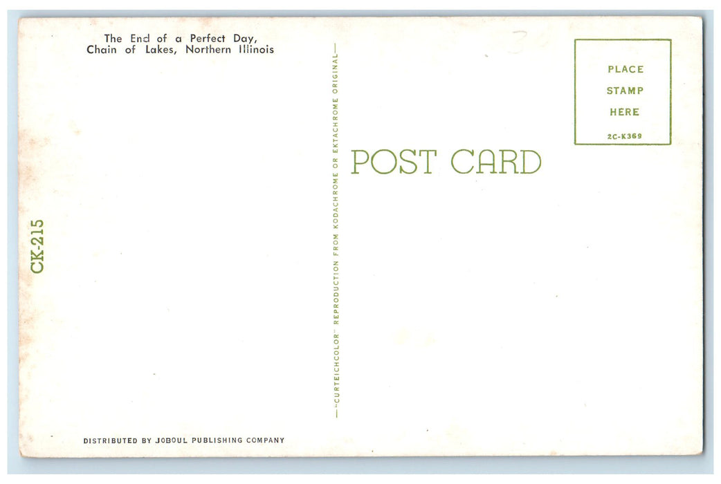 c1950's The End Of The Perfect Day Chain Of Lakes Northern Illinois IL Postcard