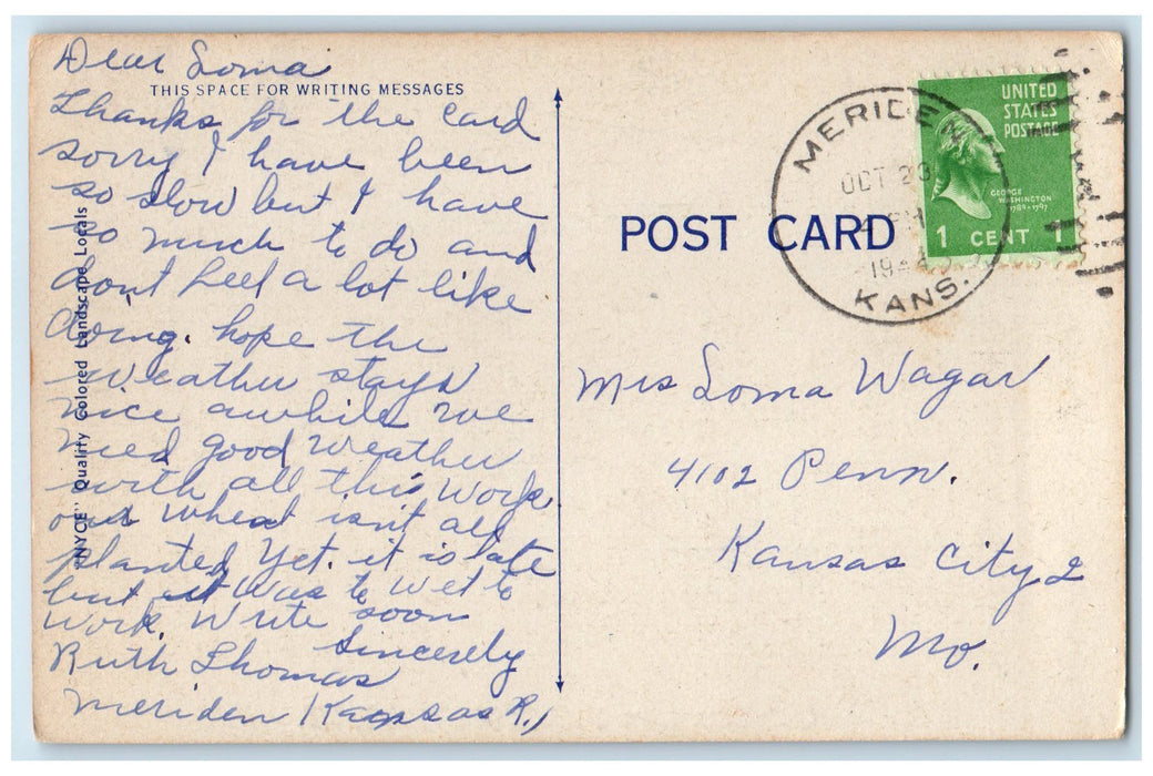 1944 Greetings From Proctorsville Lake Mountains View Vermont VT Posted Postcard