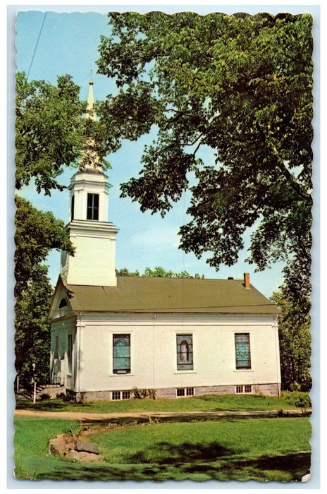 c1950 The First Congregational Church Building Tower Blue Hill Maine ME Postcard