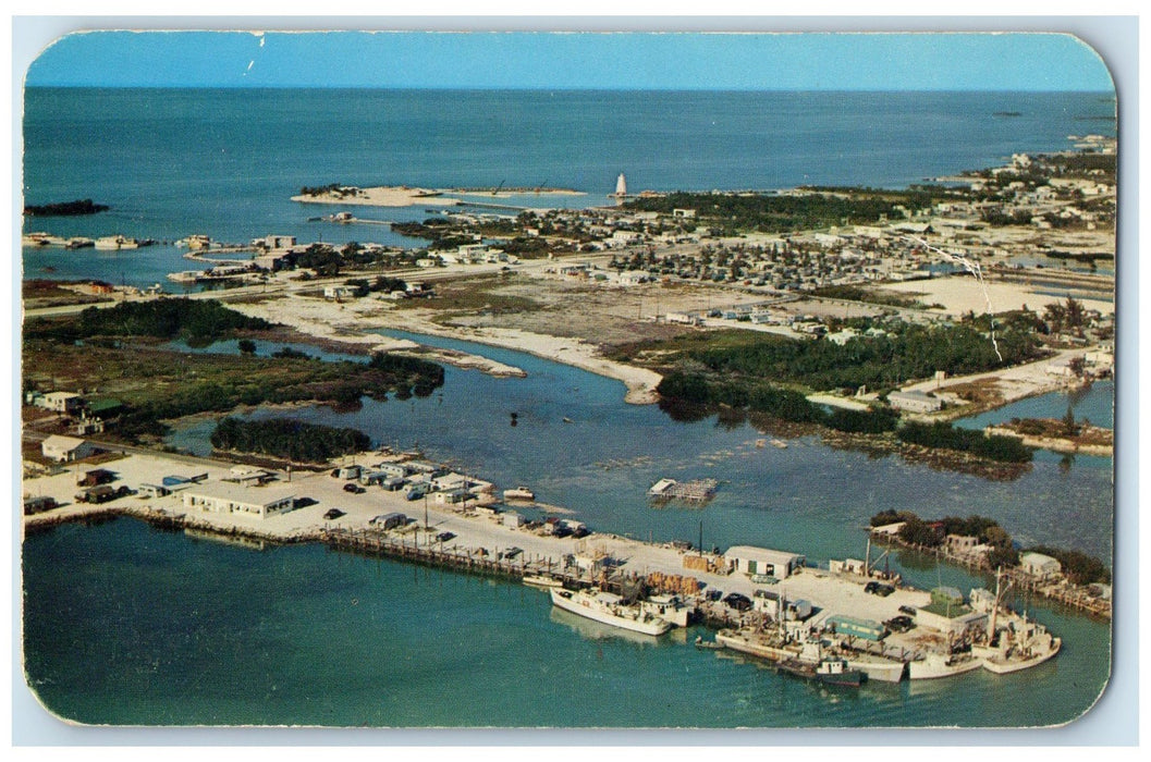 c1960's An Exclusive Helicopter View Of Marathon Florida FL Unposted Postcard