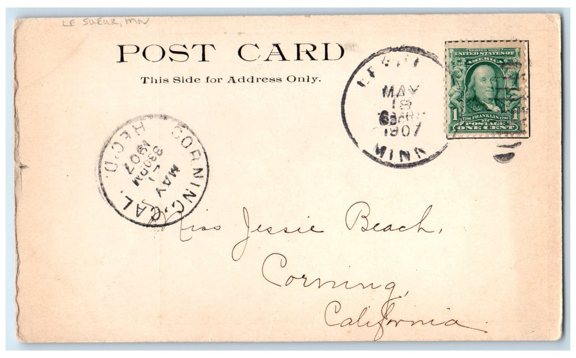 1907 Path Around The Pool Dirt Path Forest Le Sueur Minnesota MN Posted Postcard