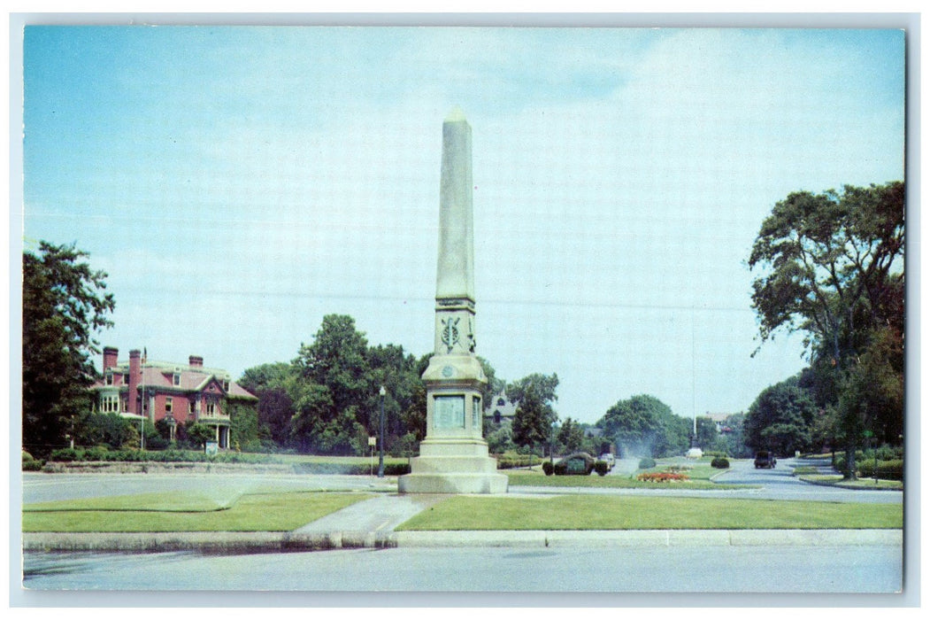 c1960's Monument Square Scene Swampscott Massachusetts MA Unposted Tree Postcard