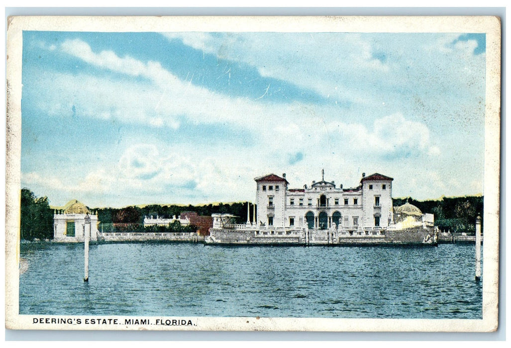c1920 Deering's Estate Building Seaside House Miami Florida FL Unposted Postcard