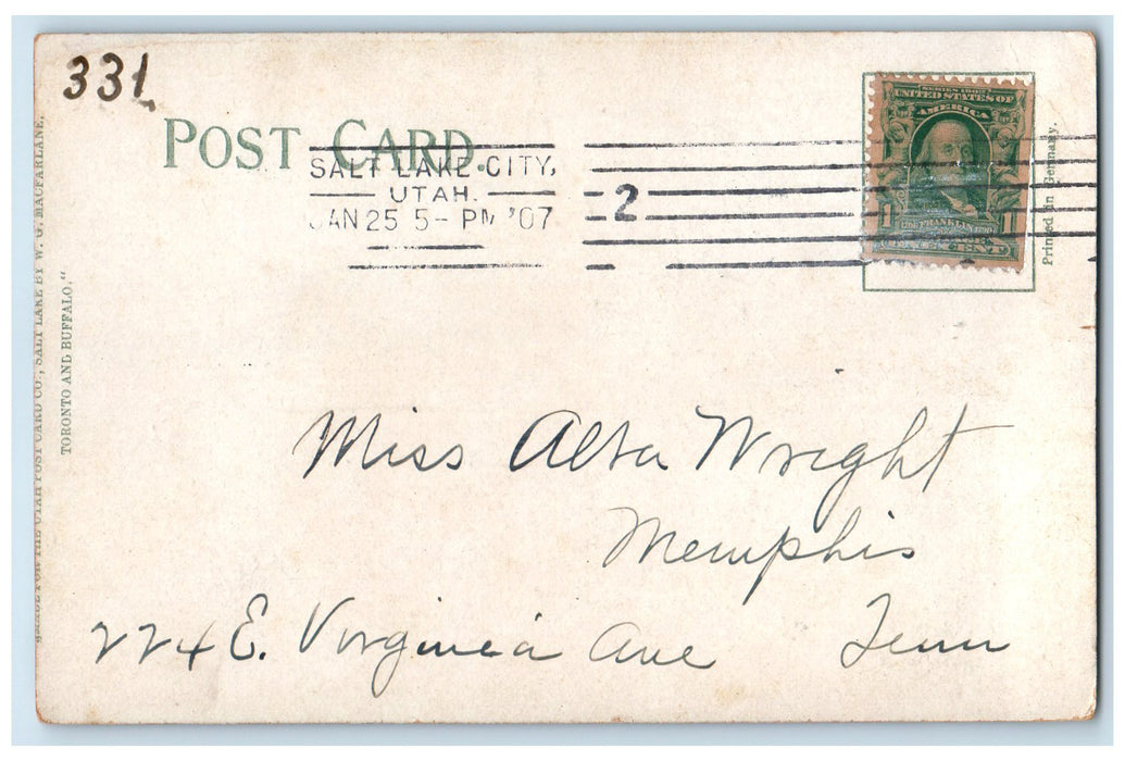 1907 The Unihalle United City Country Building Salt Lake City Utah UT Postcard