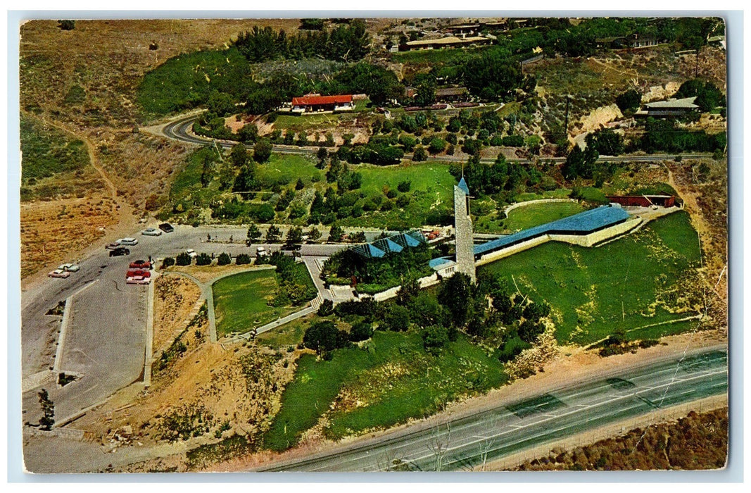 1964 Aerial View Of Wayfarers' Chapel Portuguese Bend California CA Car Postcard