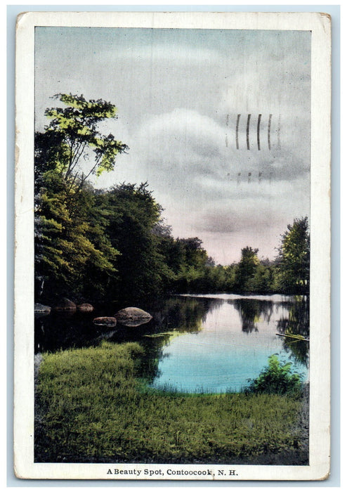 1948 A Beauty Spot Lake Scene Contoocook New Hampshire NH Posted Trees Postcard