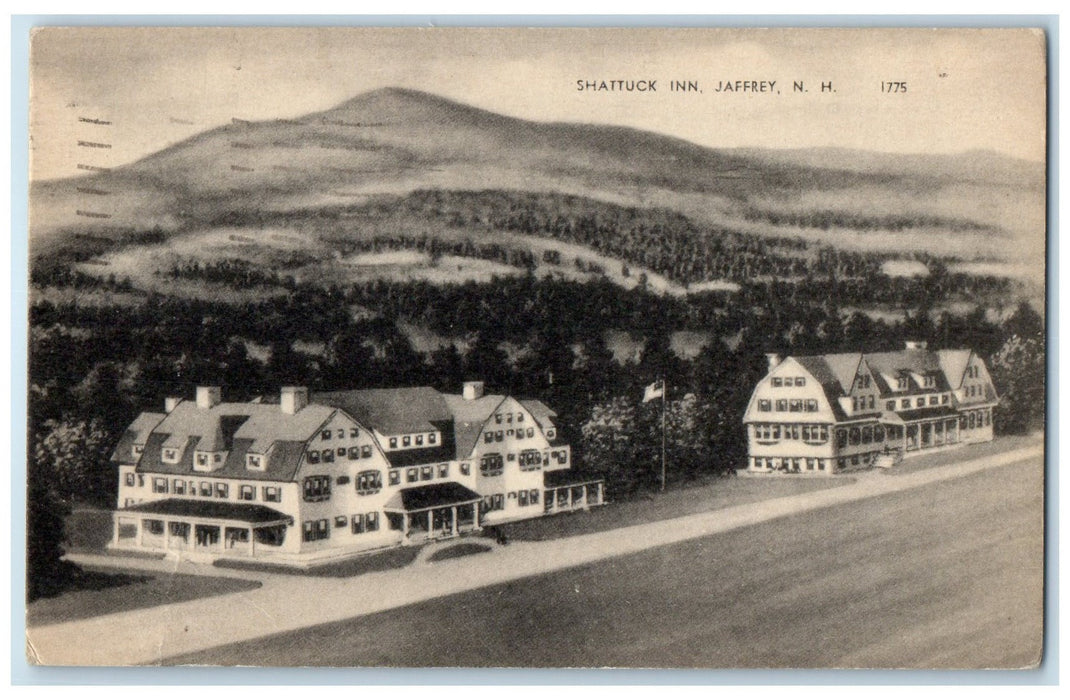 1948 Shattuck Inn Exterior Roadside Jaffrey New Hampshire NH Mountain Postcard