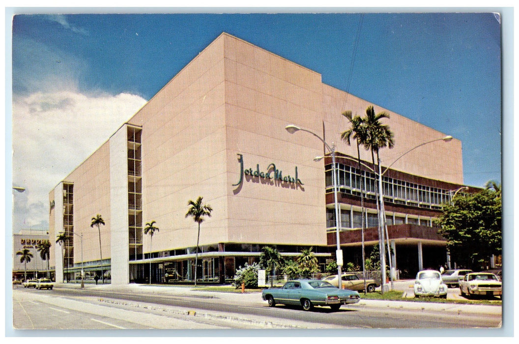 c1950 Jordan Marsh Stores With Florida Flair Building  Miami Florida FL Postcard