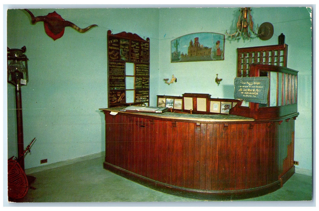 c1950 Desk From Old Orndorff Hotel Historical Museum Tucson Arizona AZ Postcard