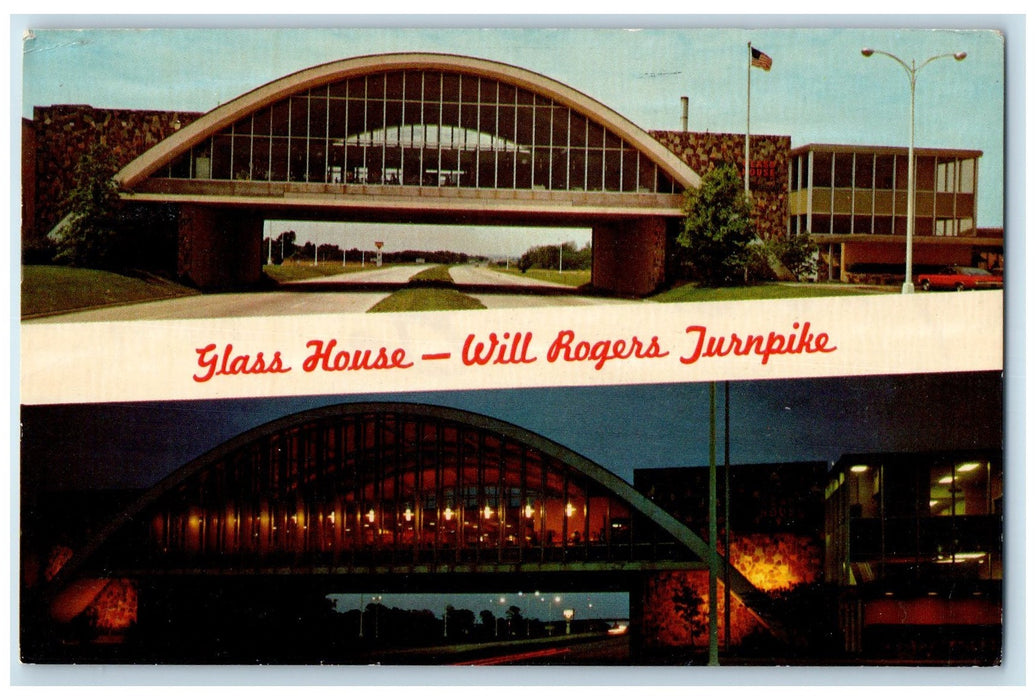 1960 Glass House Restaurant Will Rogers Turnpike Clinton Oklahoma OK Postcard